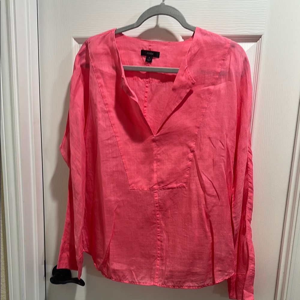 J. Crew Bright Pink Blouse